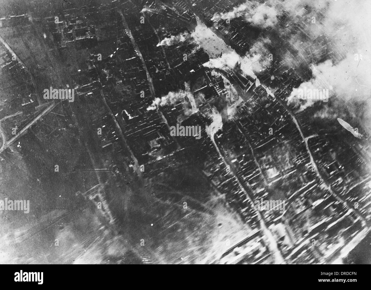 Ypres vista aerea WWI Foto Stock