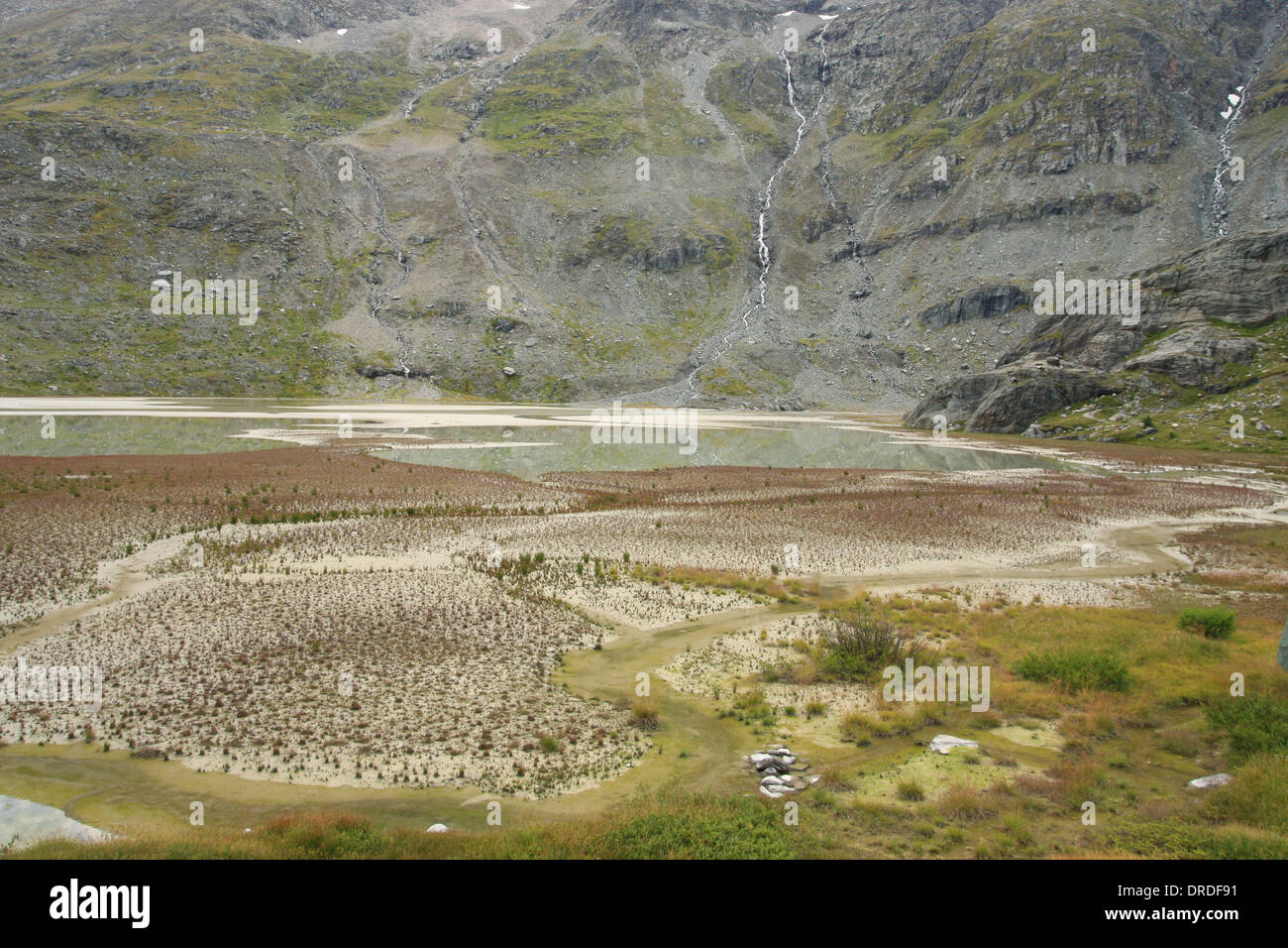 Il paesaggio che illustra la successione ecologica sull'ex lago glaciale Foto Stock