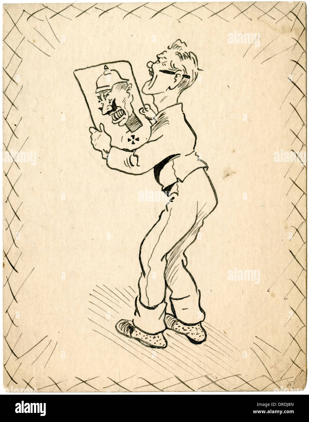 Un fumettista richiama il Kaiser da George Ranstead Foto Stock