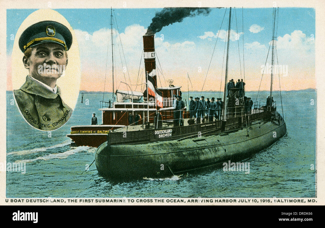 U-Boat - Deutschland - attraversando l'Oceano Atlantico Foto Stock