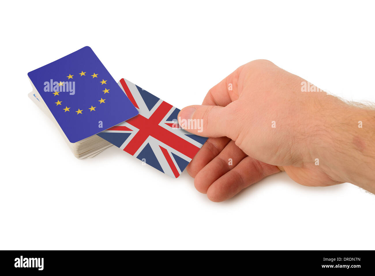 Regno Unito Gran Bretagna tirando fuori dell'UE isolati su sfondo bianco Foto Stock