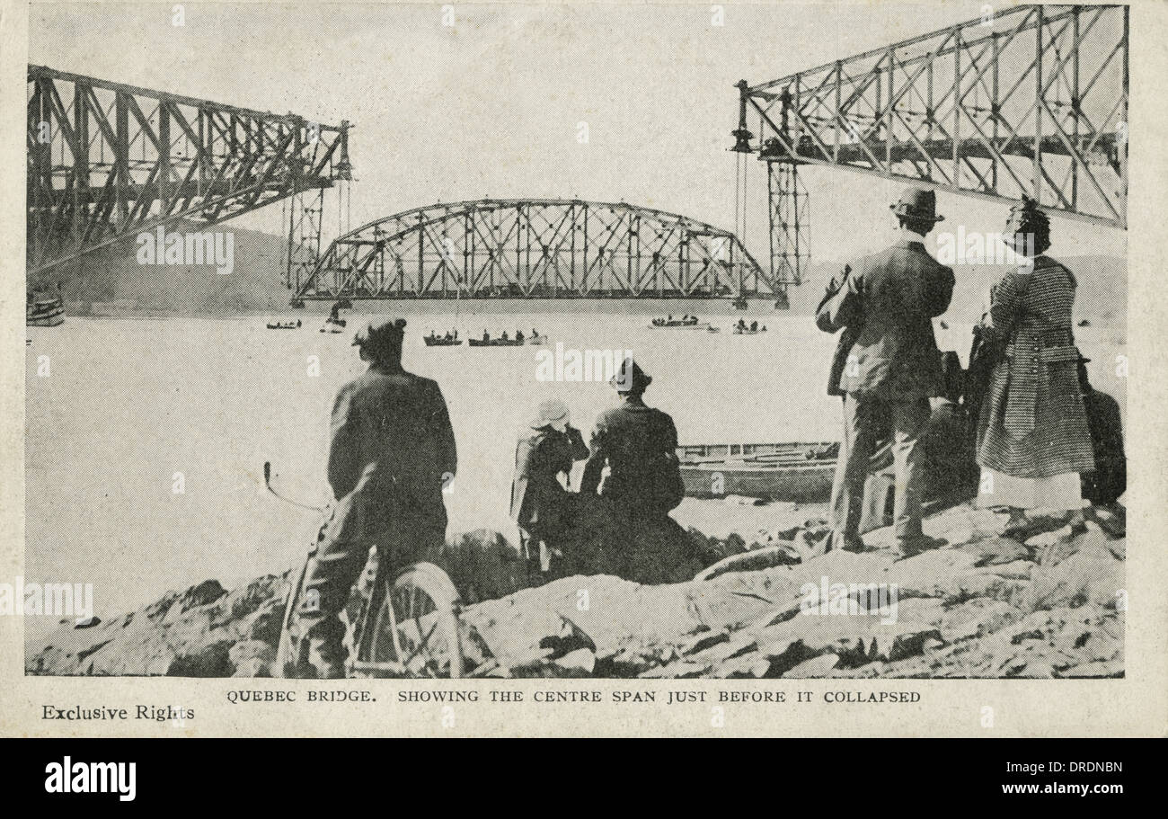 Ponte di Quebec, Canada - sezione centrale prima del crollo Foto Stock