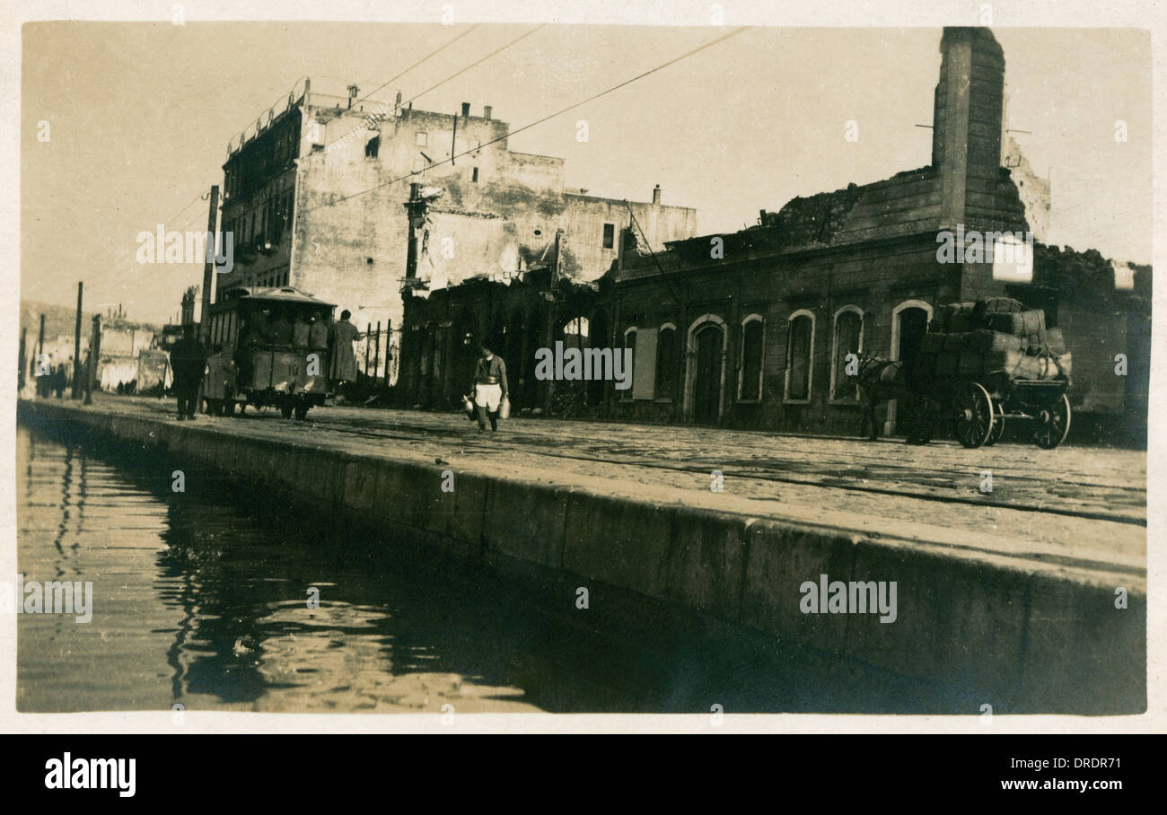 Izmir, Turchia - Risultati del bombardamento in 1915 (4/9) Foto Stock