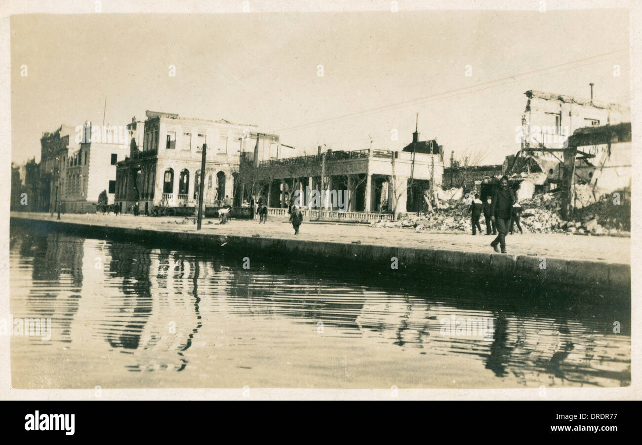 Izmir, Turchia - Risultati del bombardamento in 1915 (7/9) Foto Stock
