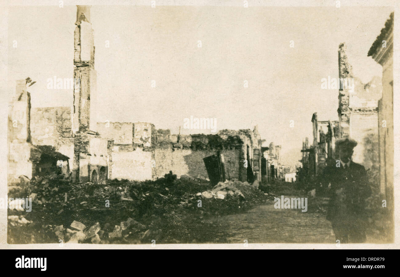 Izmir, Turchia - Risultati del bombardamento in 1915 (8/9) Foto Stock