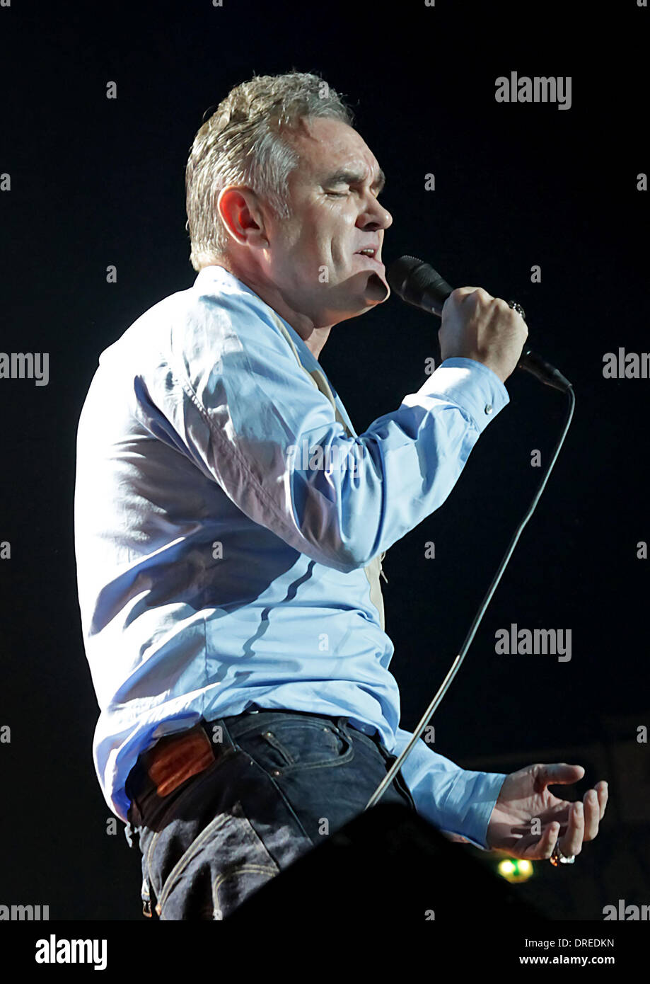 Morrissey effettuando al Manchester Evening News Arena di Manchester, Inghilterra - 28.07.12 Foto Stock