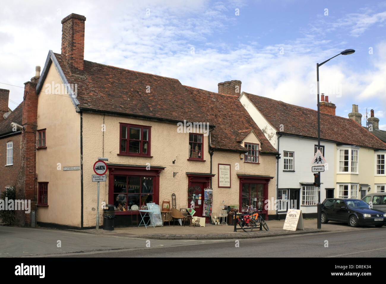 Antiquariato e collezionismo shop in Long Melford, Suffolk Foto Stock