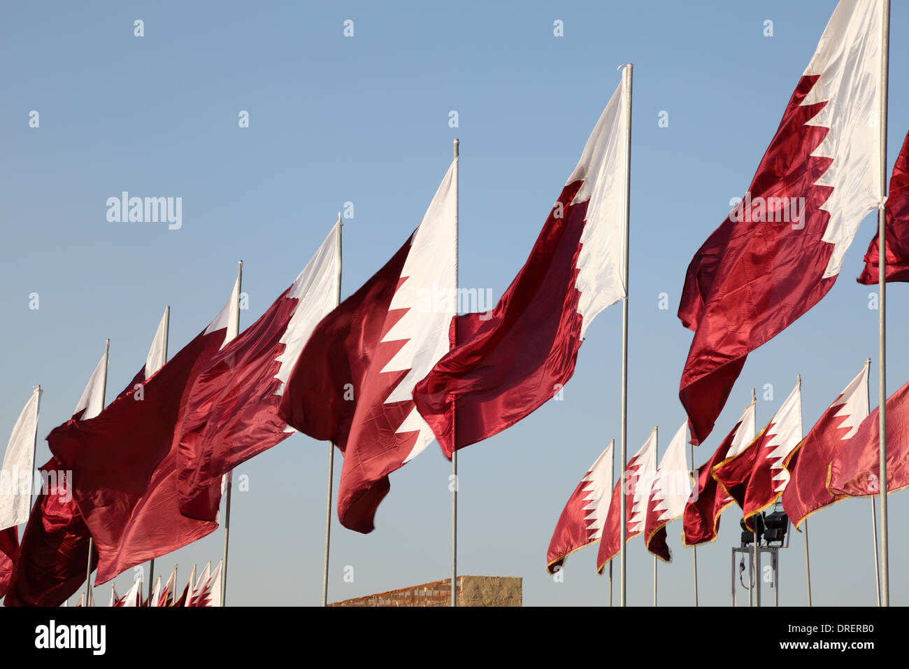 Bandiere di Qatar, Medio Oriente Foto Stock