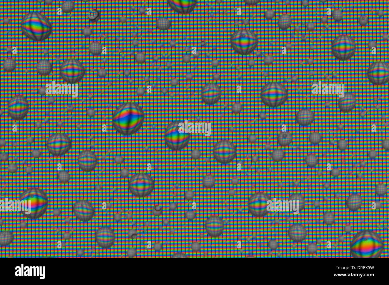 Goccioline sullo schermo Foto Stock