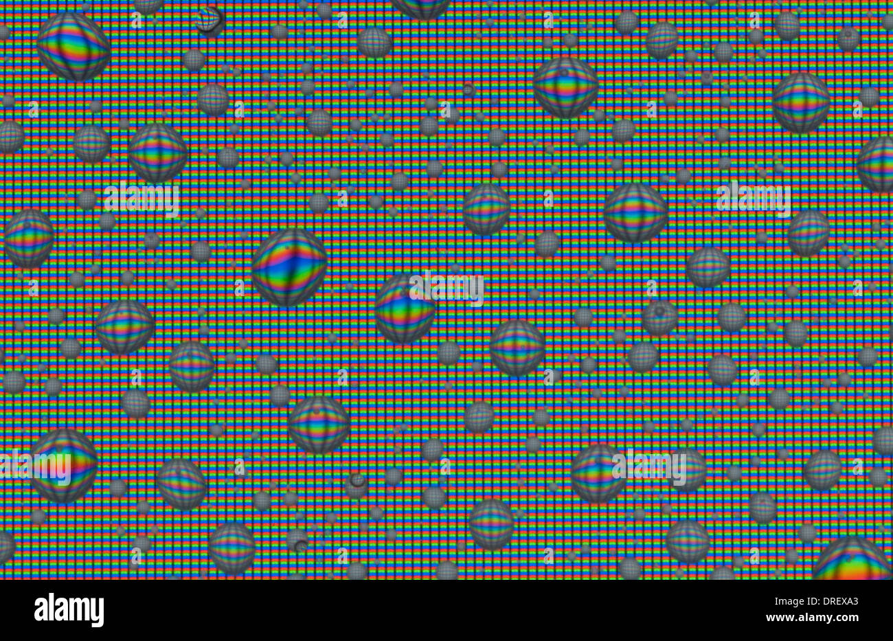 Goccioline sullo schermo Foto Stock