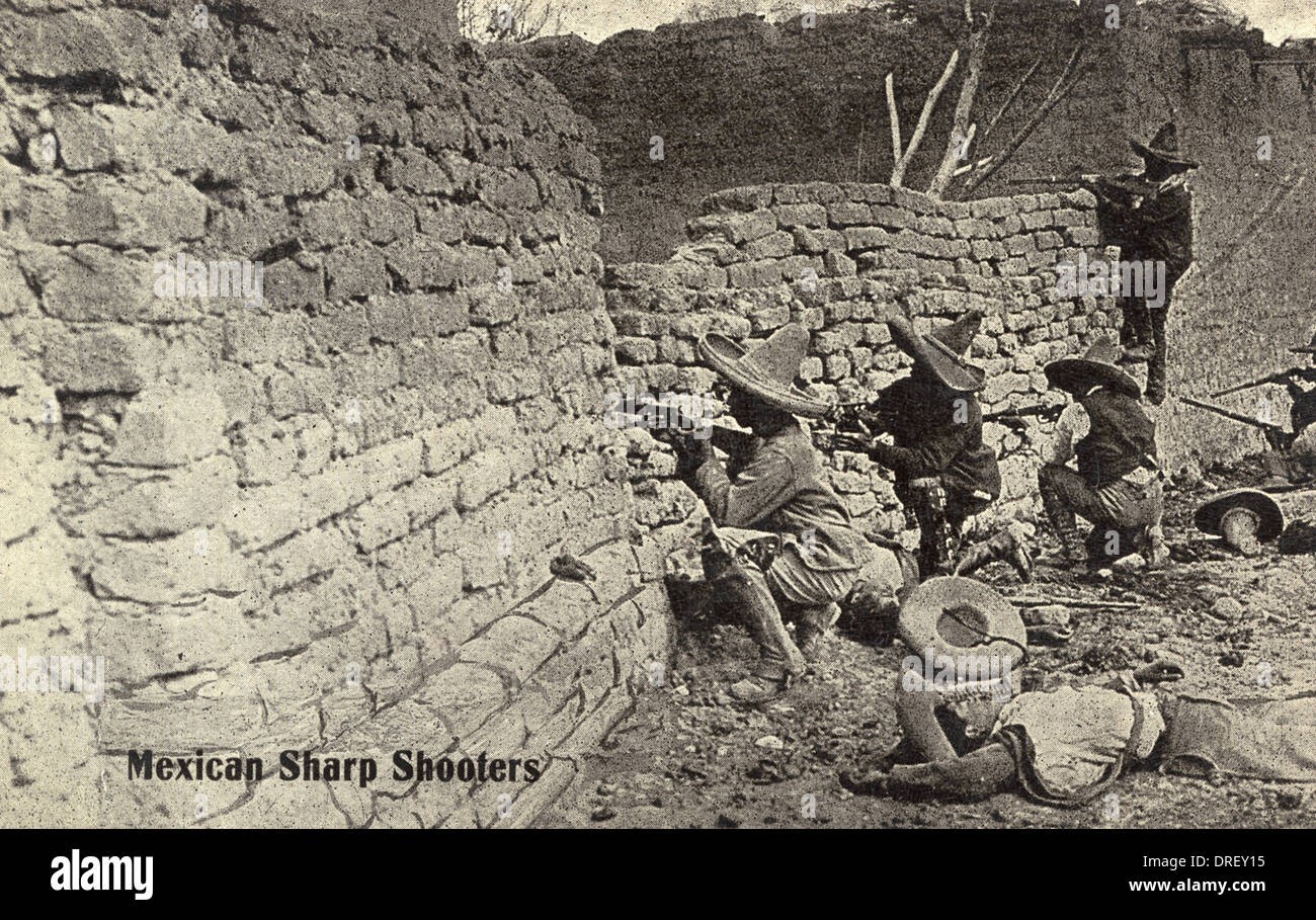 Rivoluzione messicana - sharpshooters messicano Foto Stock