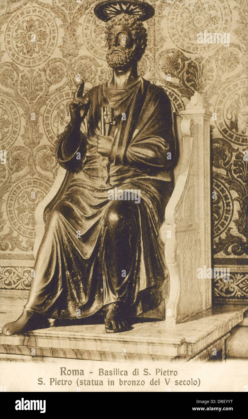 San Pietro - statua in bronzo Foto Stock