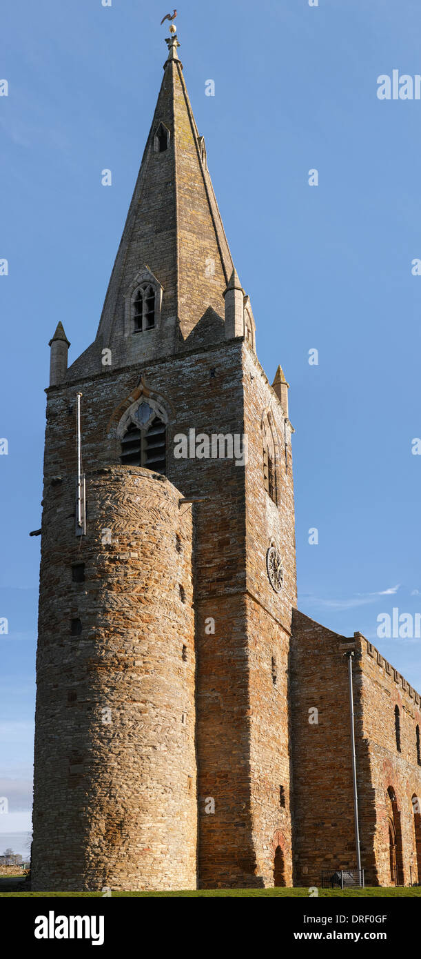 L'anglo-sassone Chiesa di tutti i santi a Brixworth (era la mercia, ora Northamptonshire), costruito nel settimo secolo D.C. Foto Stock