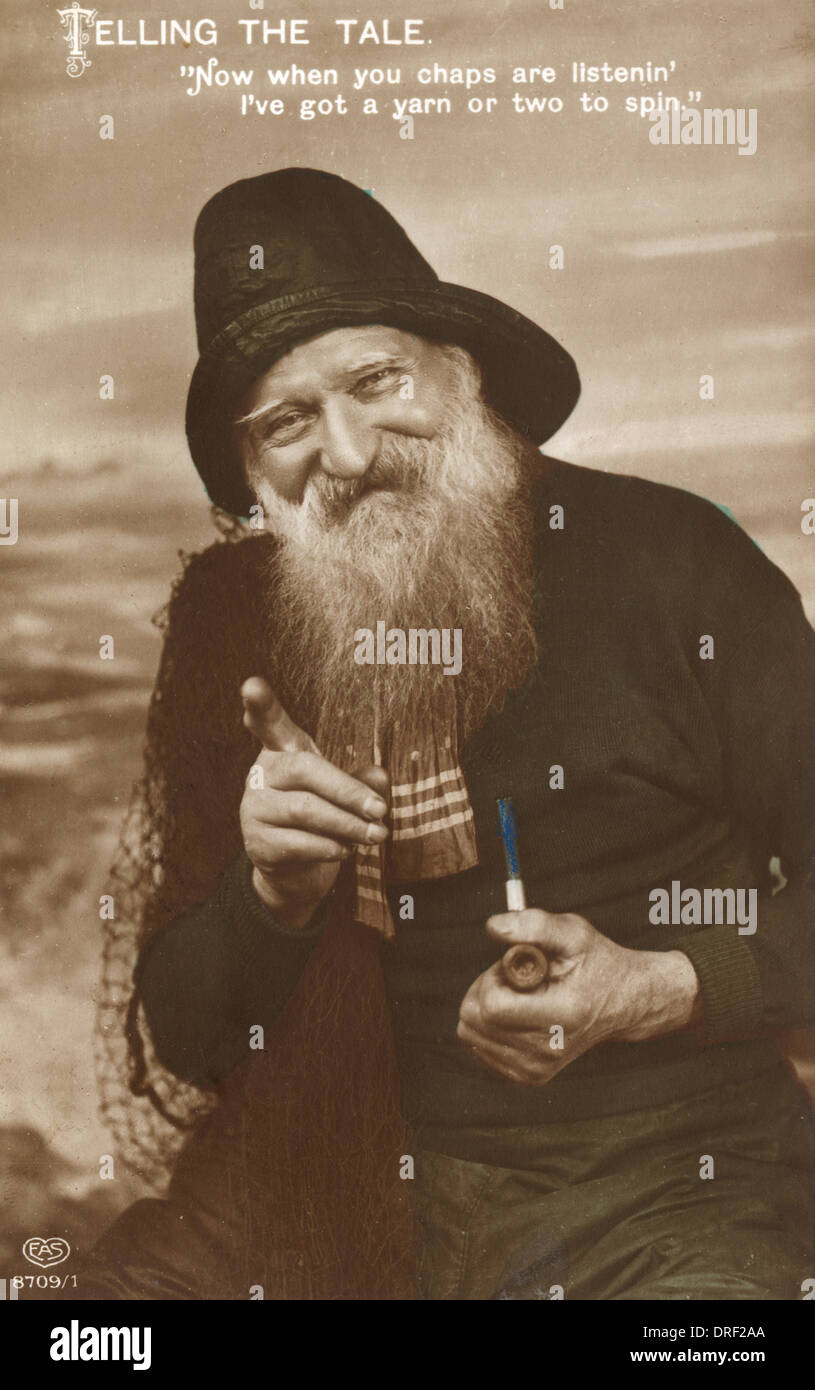 Fisherman racconta una storia lunga Foto Stock