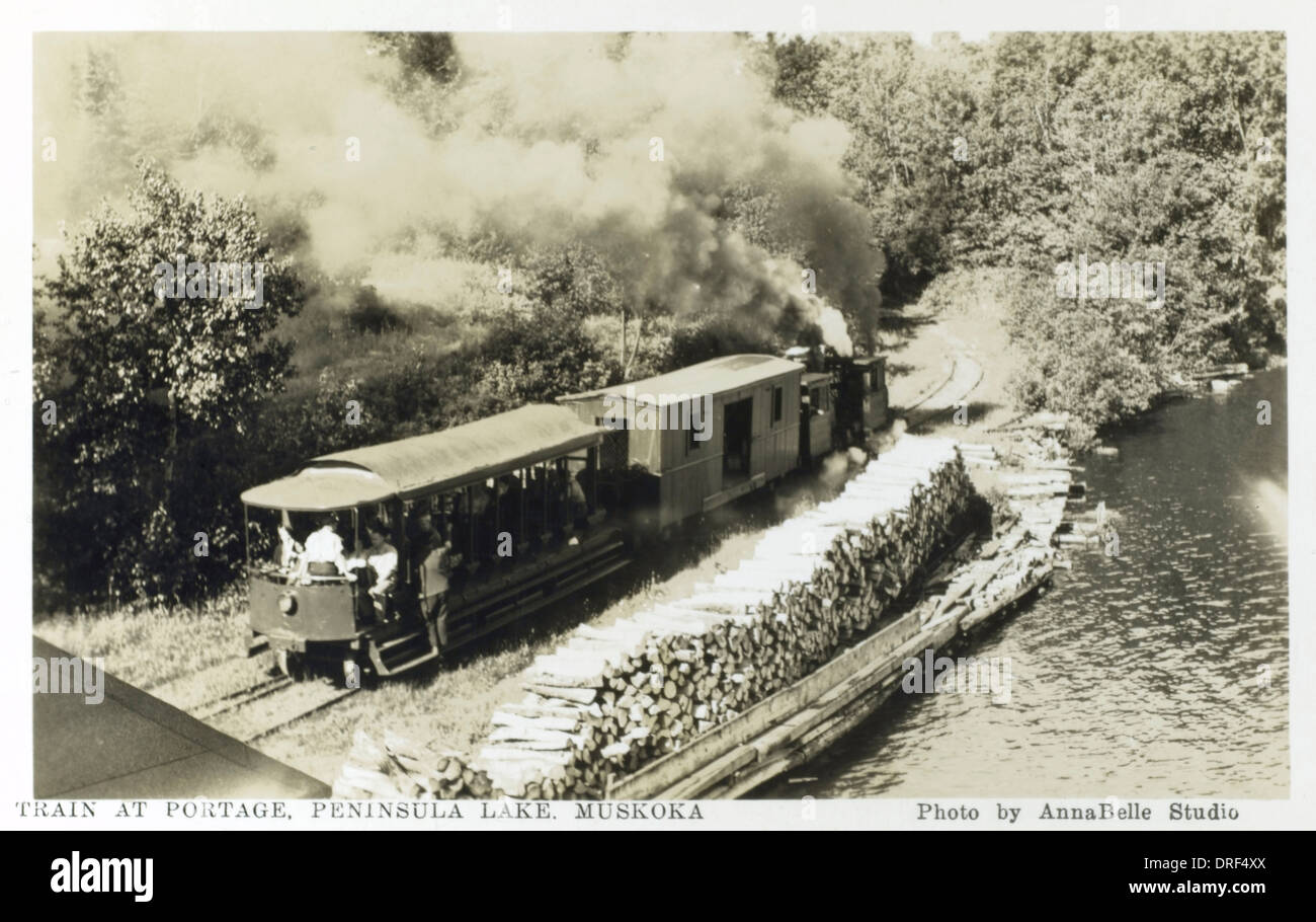 Treno a Portage, penisola sul lago Muskoka (1/2) Foto Stock