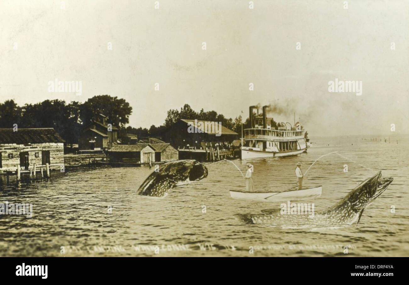 Record di atterraggio pike a Winneconne, Wisconsin Foto Stock