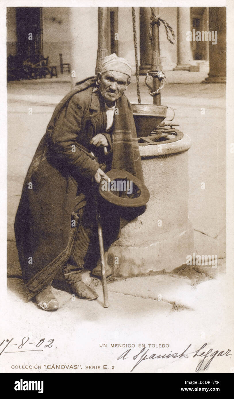 Un mendicante in Toledo Foto Stock