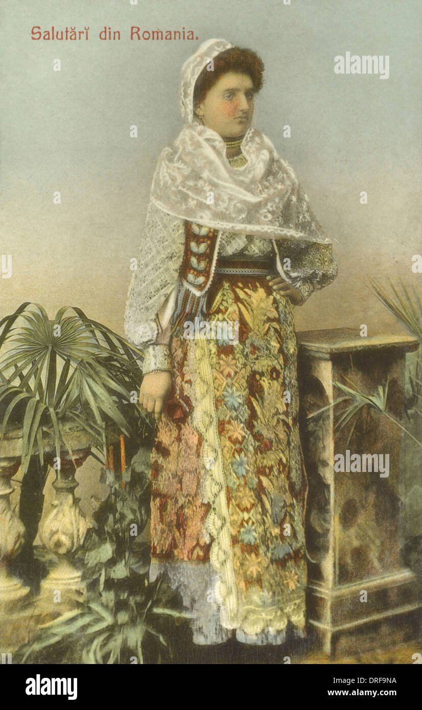 Donna rumena - Costume tradizionale Foto Stock