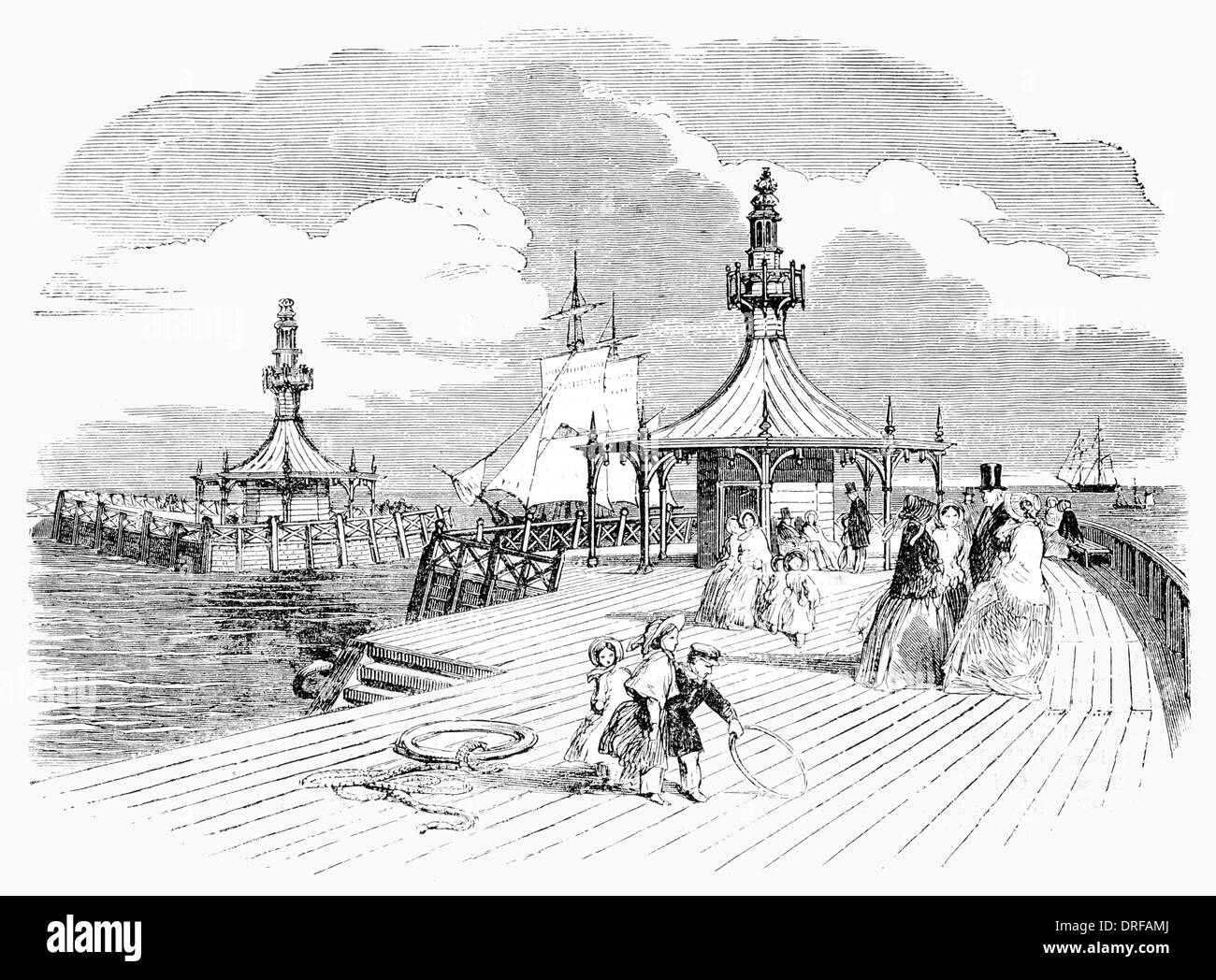 Entrata al Porto di Lowestoft 1854 Foto Stock