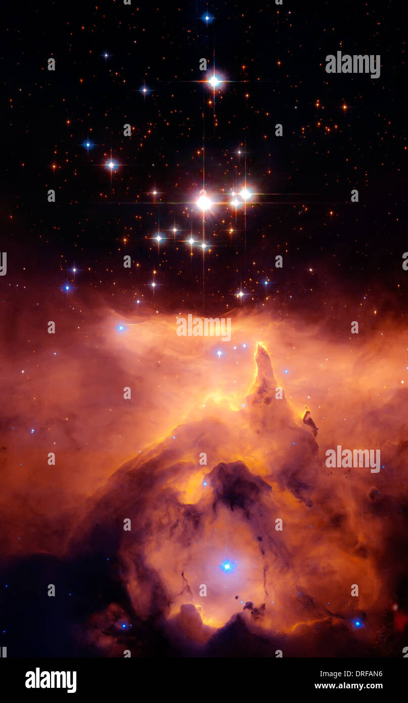 Star cluster Pismis 24 nel nucleo della grande nebulosa di emissione 6357 Foto Stock