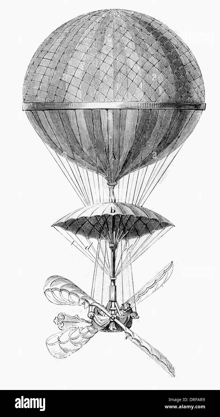 Il primo esperimento che Blanchard è stato quello di avere realizzato, 2 marzo 1784, dal Charles de Mars, in mongolfiera, Foto Stock