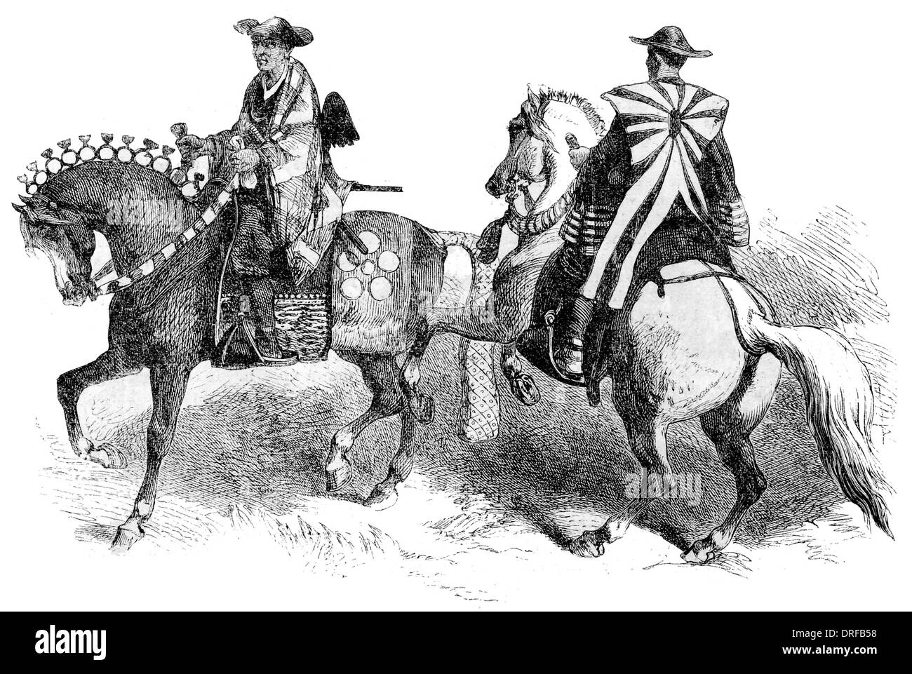 Cavalleria giapponese circa 1854 Foto Stock