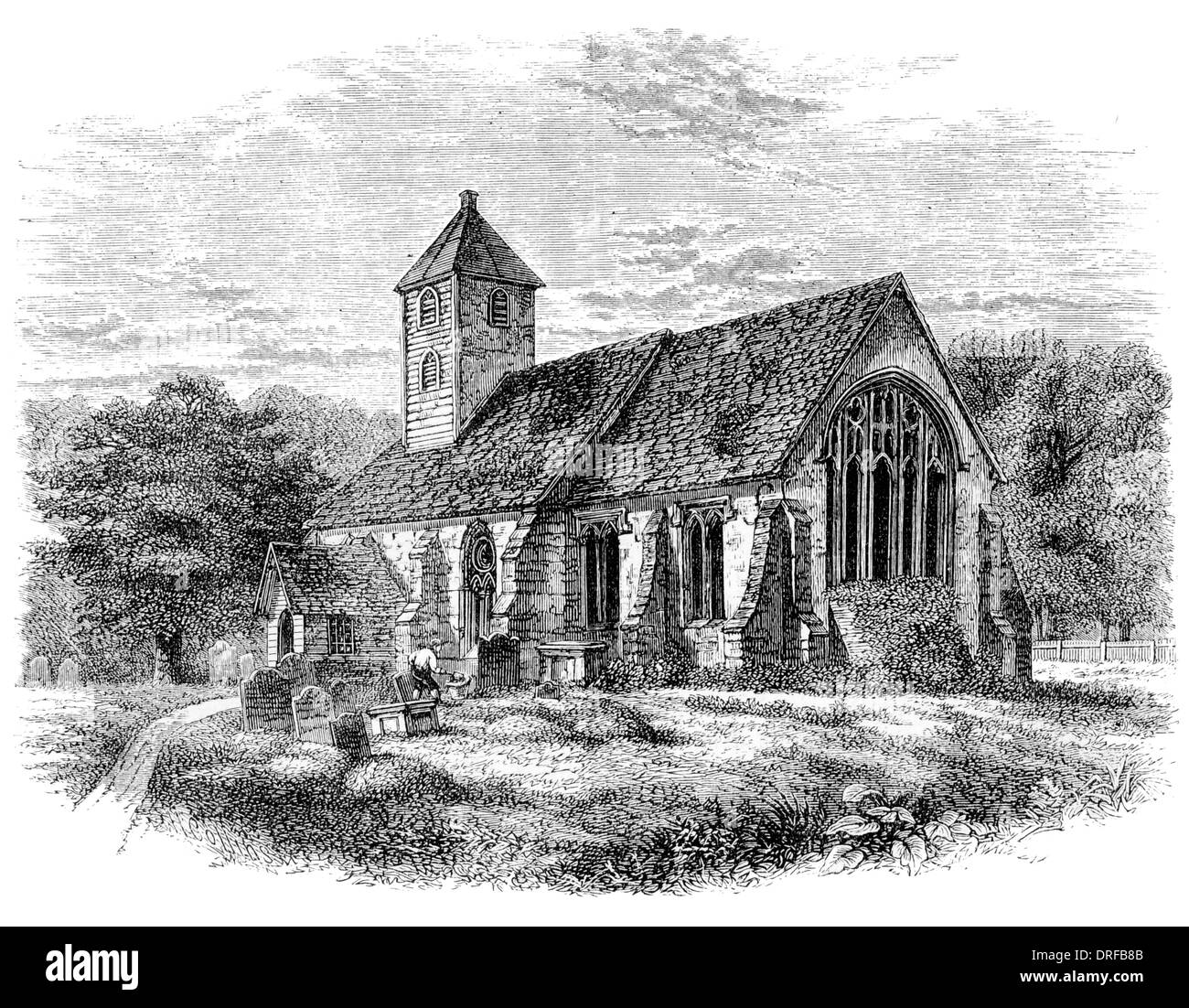 Vecchia Chiesa Hanworth Londra1795 Foto Stock