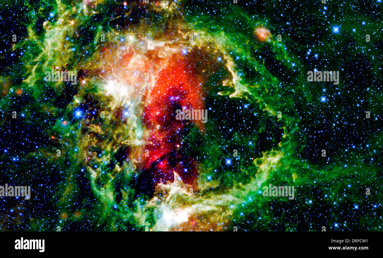 L'anima nebulosa. Si tratta di un open cluster di stelle circondato da una nuvola di polvere e gas situato circa 6.500 anni luce dalla Terra Foto Stock