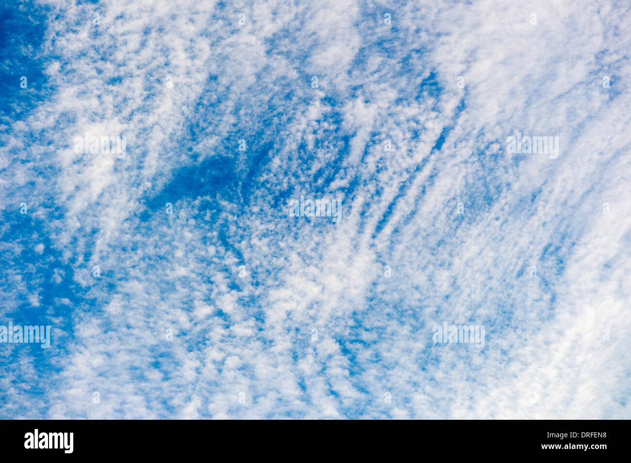 Wispy nuvole bianche contro un azzurro cielo Colorado Foto Stock