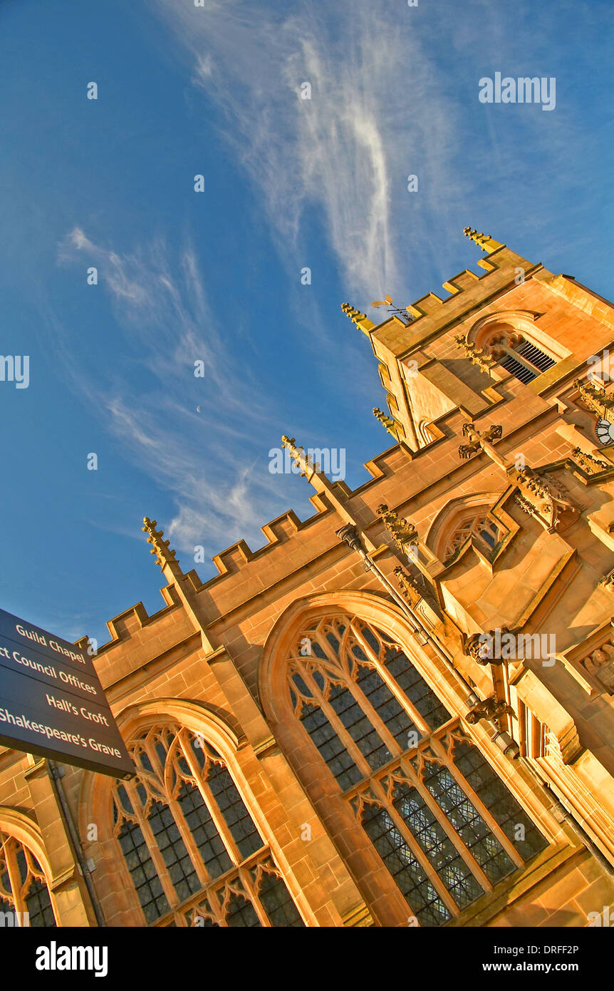 La cappella e della Corporazione di Santa Croce è un edificio del XIII secolo nel centro di Stratford upon Avon. . Foto Stock