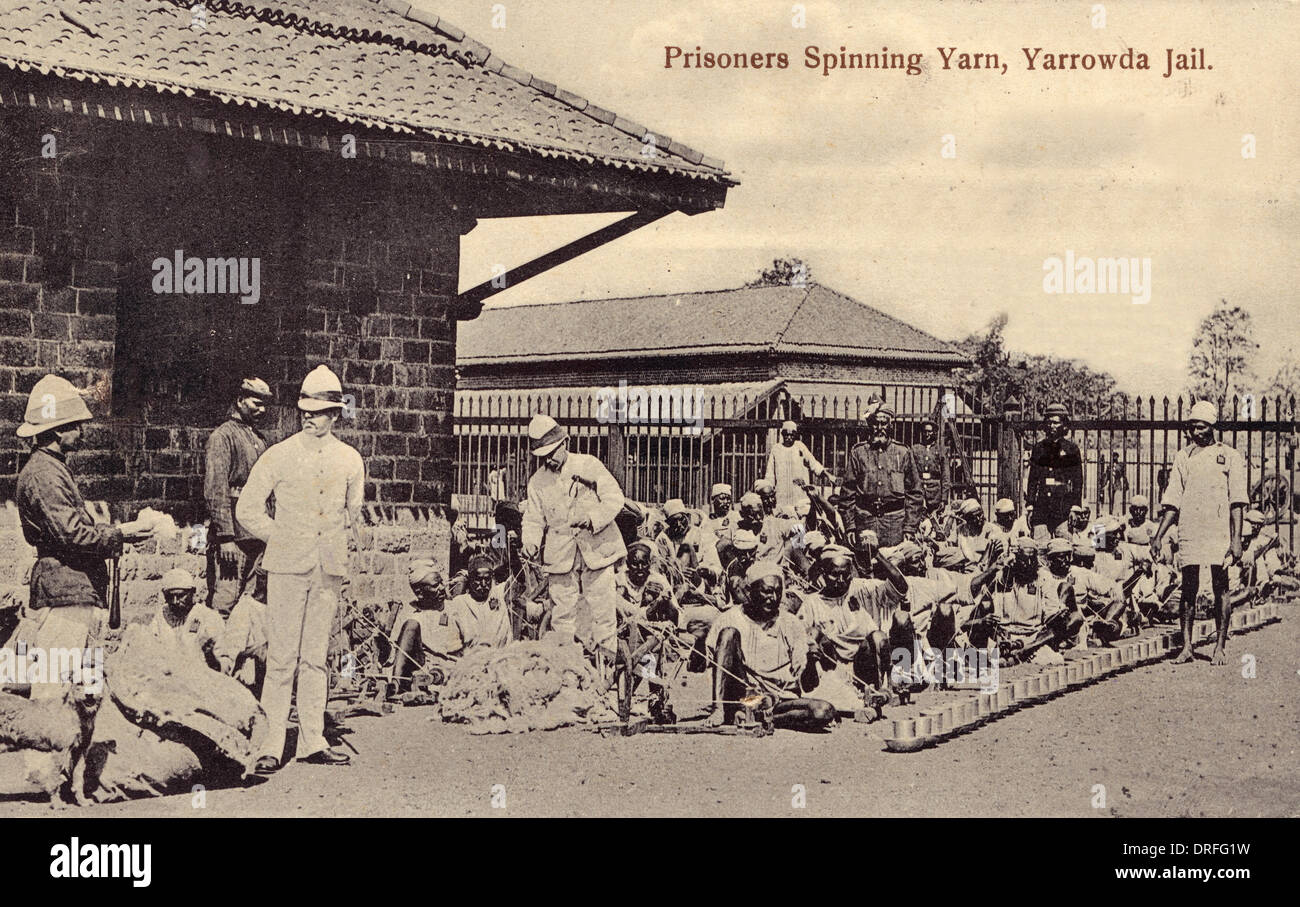 I prigionieri la filatura - Yerwada carcere, India Foto Stock
