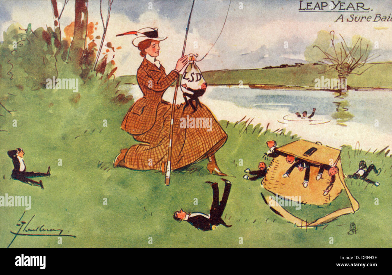 Donna ricco di pesci per pretendenti Foto Stock