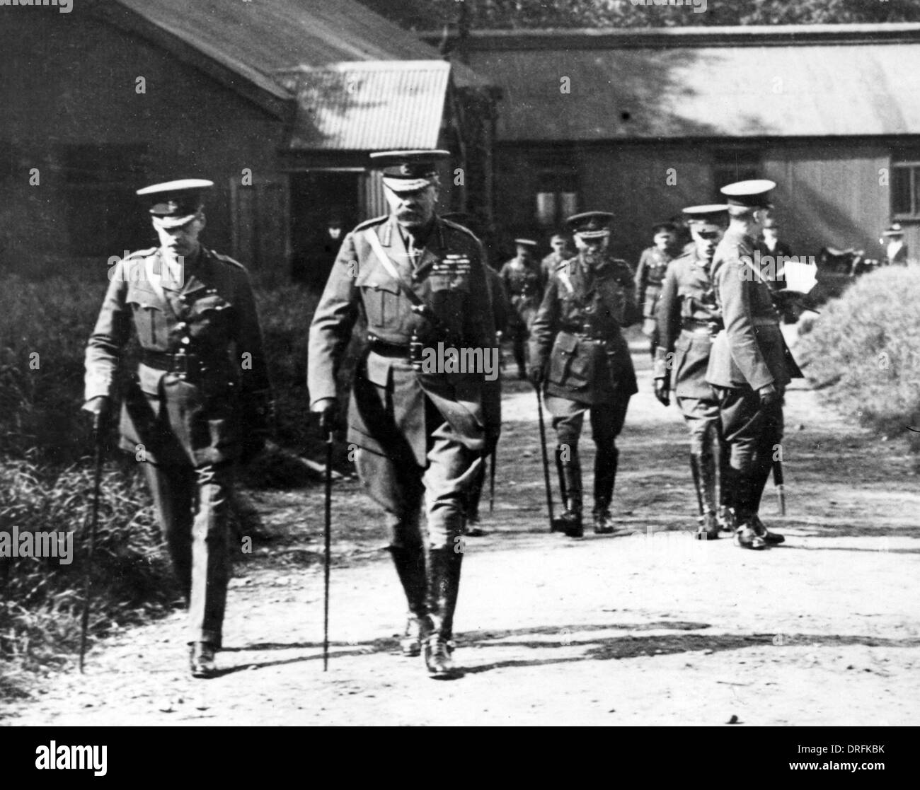 Lord Kitchener at Royal Engineer Cadetti del centro di formazione Foto Stock