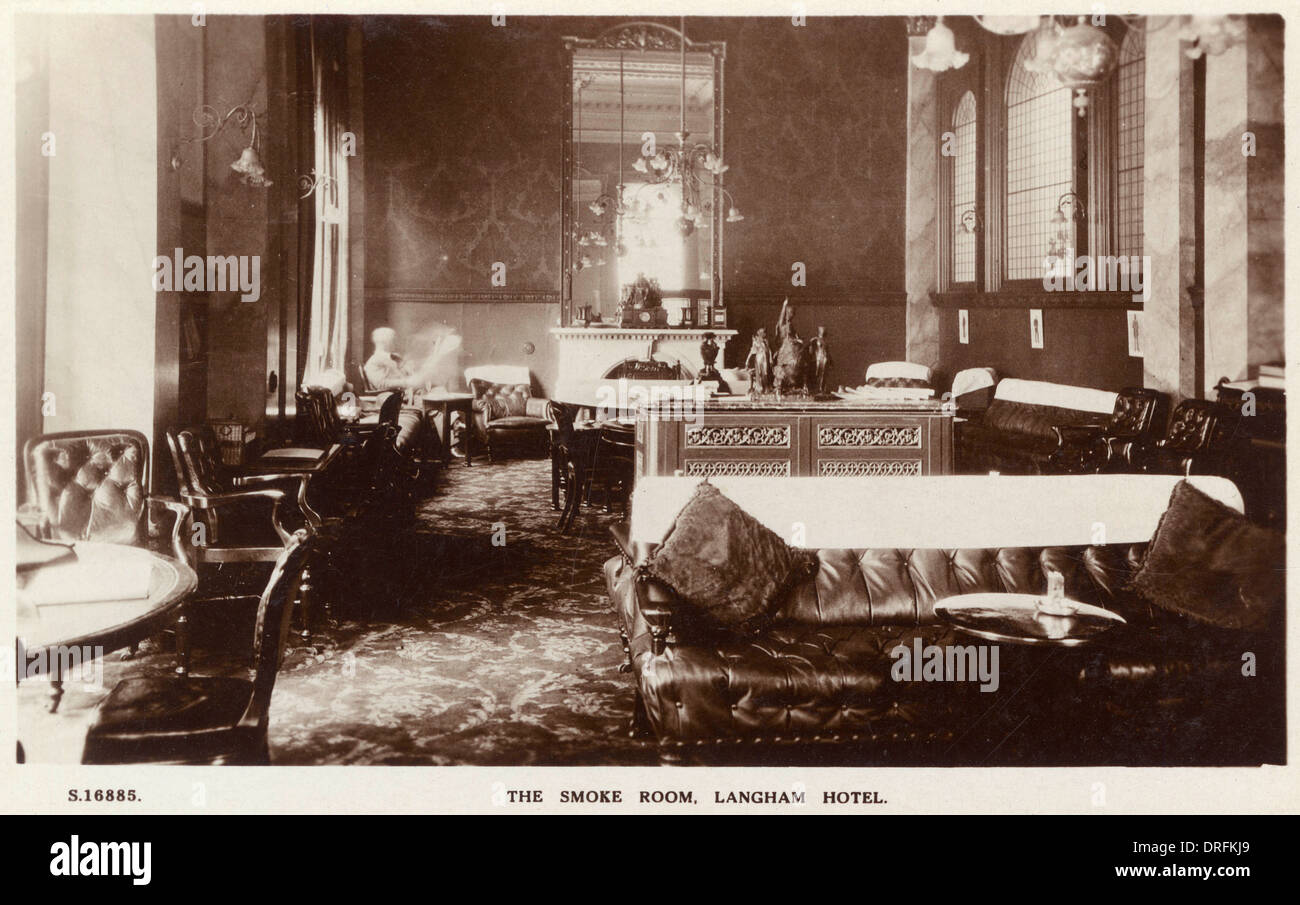 La camera di fumo, Langham Hotel, London W1 Foto Stock