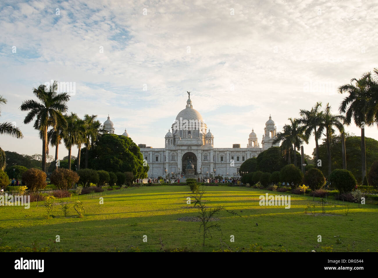 India Bengala Occidentale, Kolkata (Calcutta) Victoria Memorial in tarda serata sun Foto Stock