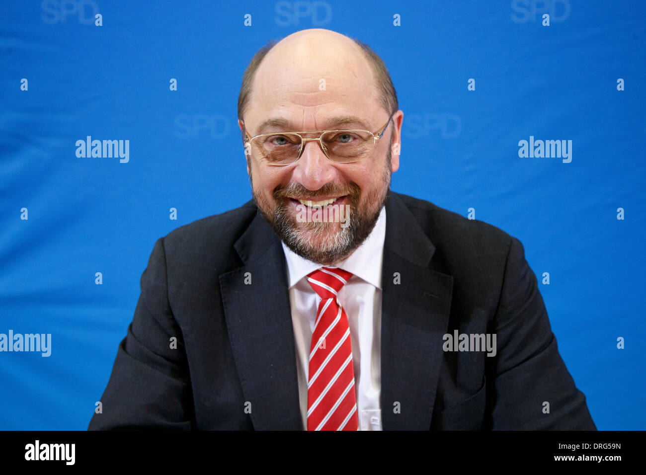 Berlino, Germania. Gennaio 25th, 2014. Foto della SPD Managers meeting realizzato presso la sede di SPD a Berlino. / Immagine: Martin Schulz (SPD), Presidente del Parlamento europeo e executive del DOCUP Officer per l'Unione europea, di credito: Reynaldo Chaib Paganelli/Alamy Live News Foto Stock