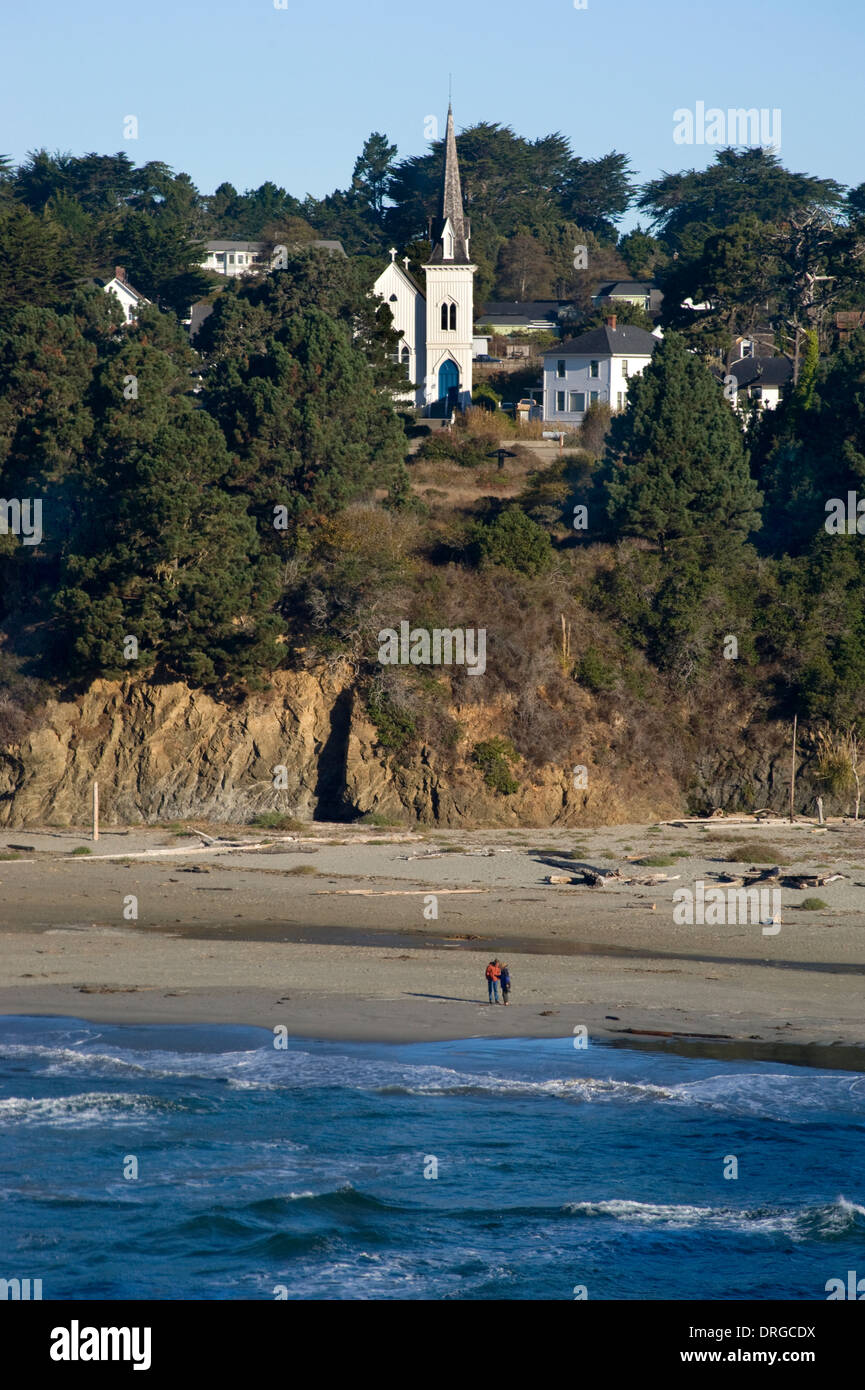 La città di Mendocino sulla costa della California del Nord Foto Stock