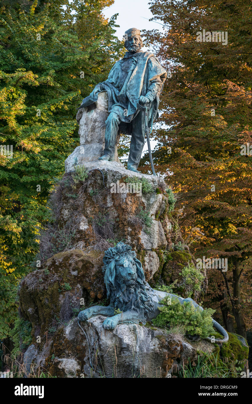 Il monumento a Giuseppe Garibaldi con il Leone di San Marco, Venezia, Italia Foto Stock
