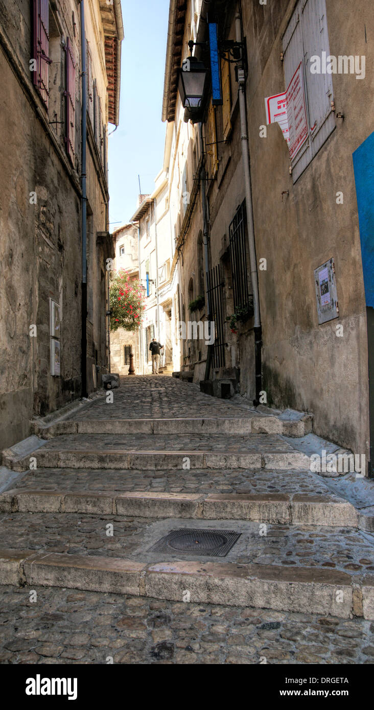 Scena di strada Arles Foto Stock