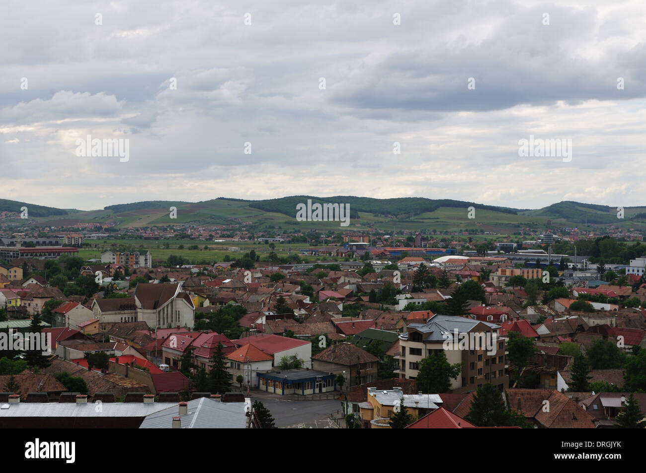 Veduta aerea della città di Targu-Mures situato nella regione di Transilvania, Romania Foto Stock