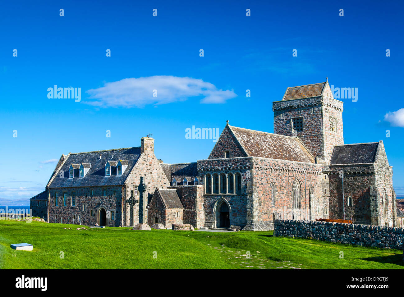 Iona Abbey, Argyll & Bute, Highlands della Scozia UK Foto Stock