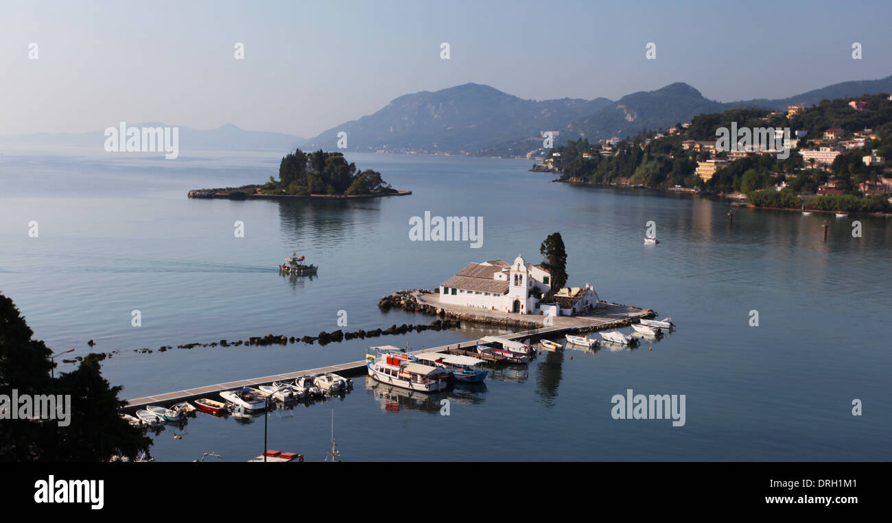 Vlacherna Monastery di Corfù, Grecia Foto Stock