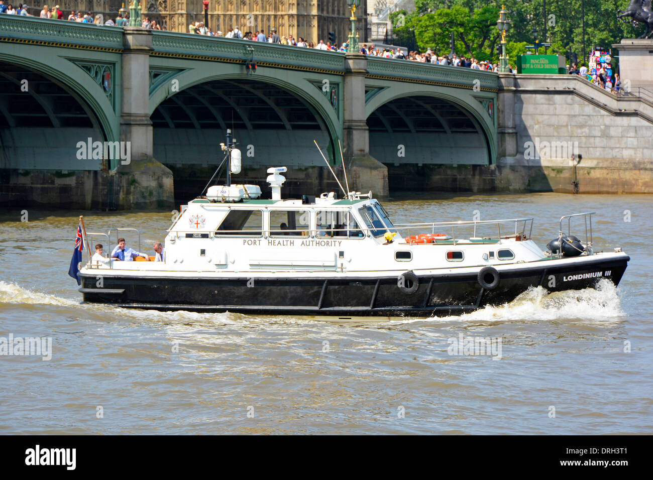 Città di Londra Porta autorità di salute lancio al Westminster Bridge Foto Stock