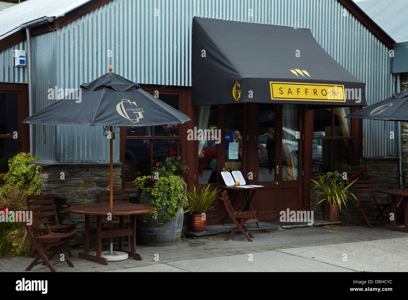 Il Ristorante Zafferano, Arrowtown, vicino a Queenstown, Otago, Isola del Sud, Nuova Zelanda Foto Stock