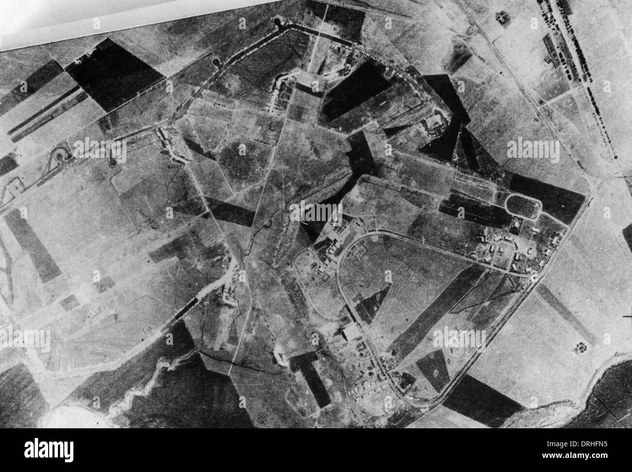 Fotografia aerea della zona rurale, WW1 Foto Stock