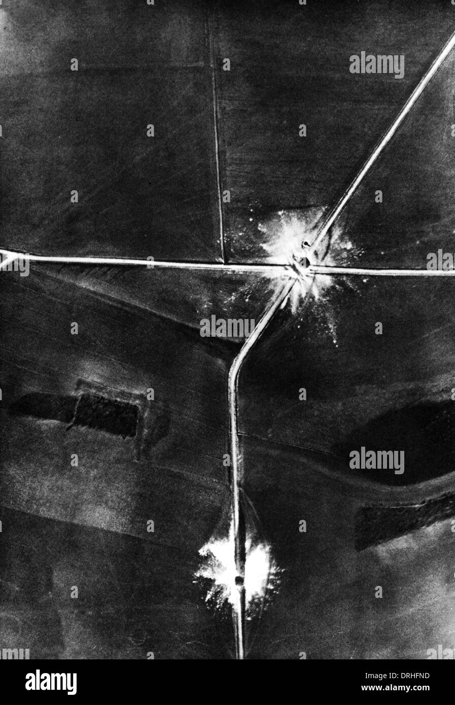 Fotografia aerea di Noyon, Francia, WW1 Foto Stock