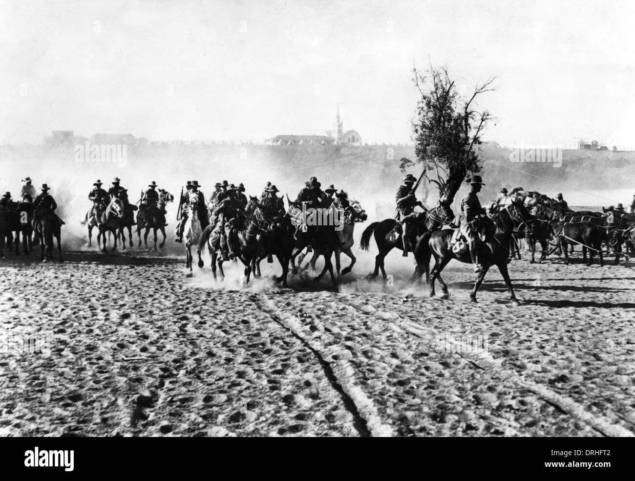 Le truppe montate nei pressi di Upington, Sud Africa, WW1 Foto Stock