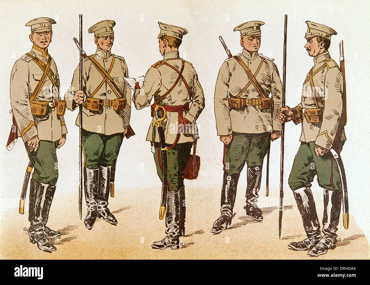 Russo uniformi di cavalleria, WW1 Foto Stock