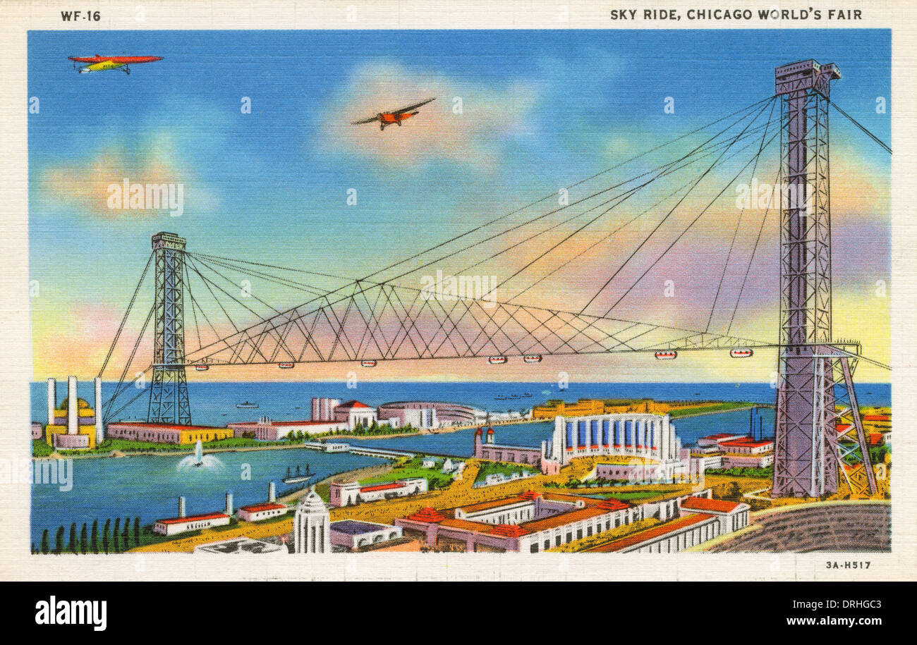 Chicago Fiera Mondiale - Sky Ride Foto Stock