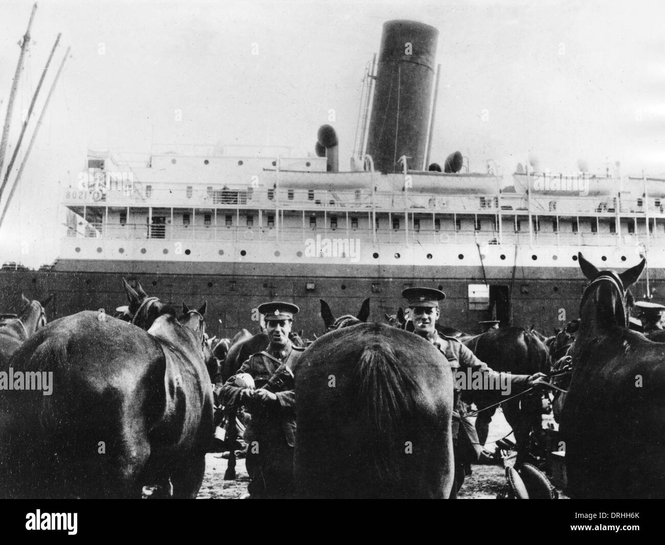 Northumberland ussari a Southampton, WW1 Foto Stock